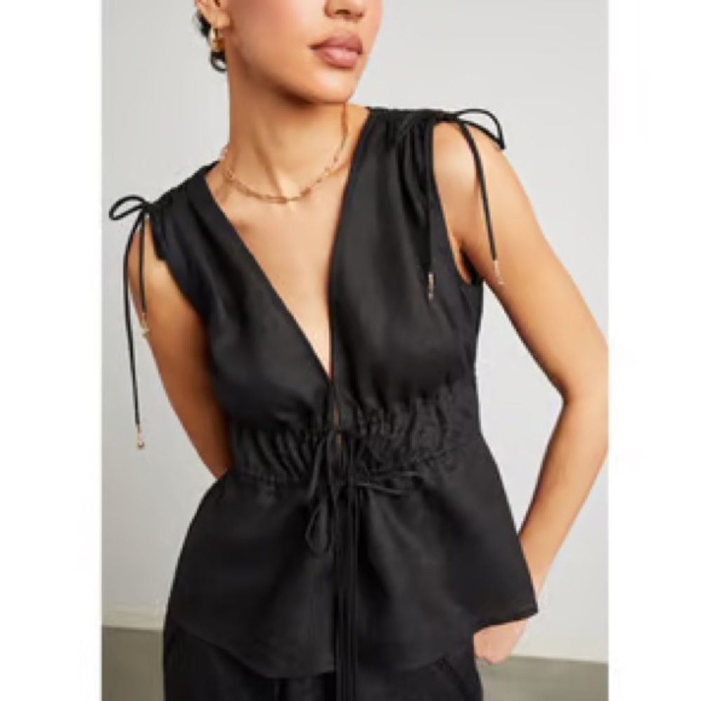 STAUD LINEN KENDRA TOP NWT